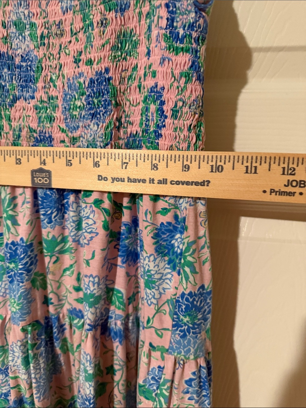 Lilly Pulitzer Pink Floral Smocked Sundress with Blue & Green Print - Picture 7 of 8